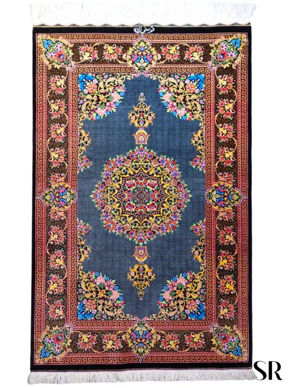 Qom Silk Rug Lachak Toranj Design