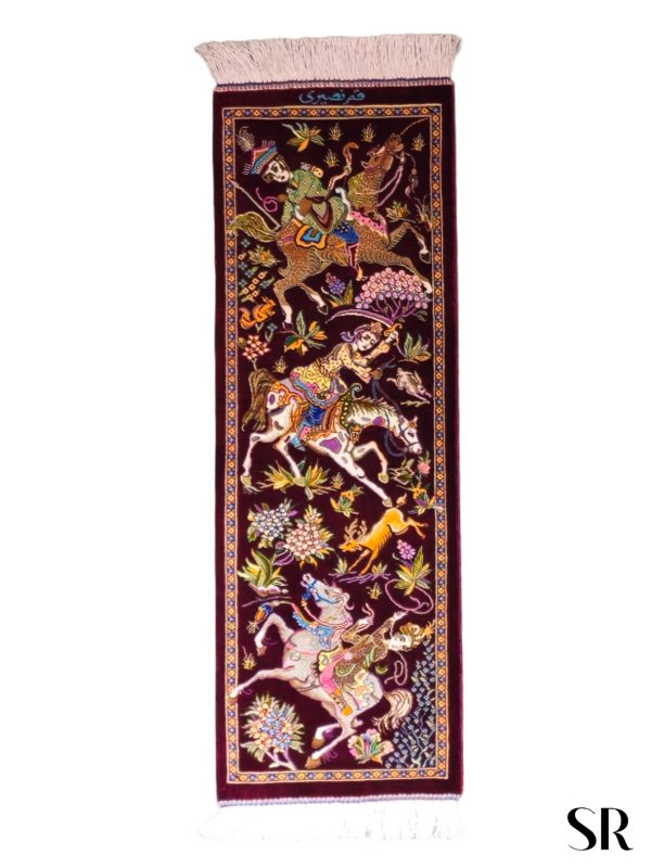 Handwoven Carpet Panel Hunting Ground Design