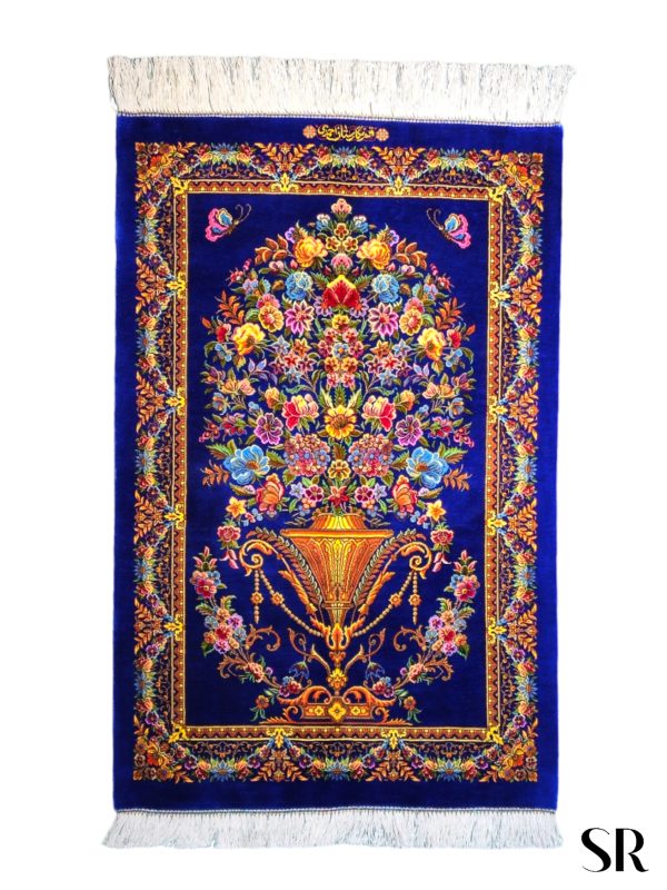 Qom Silk Handwoven Rug Vase Design