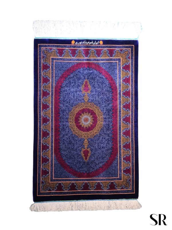 Qom Silk Handwoven Rug Lachak Toranj Design